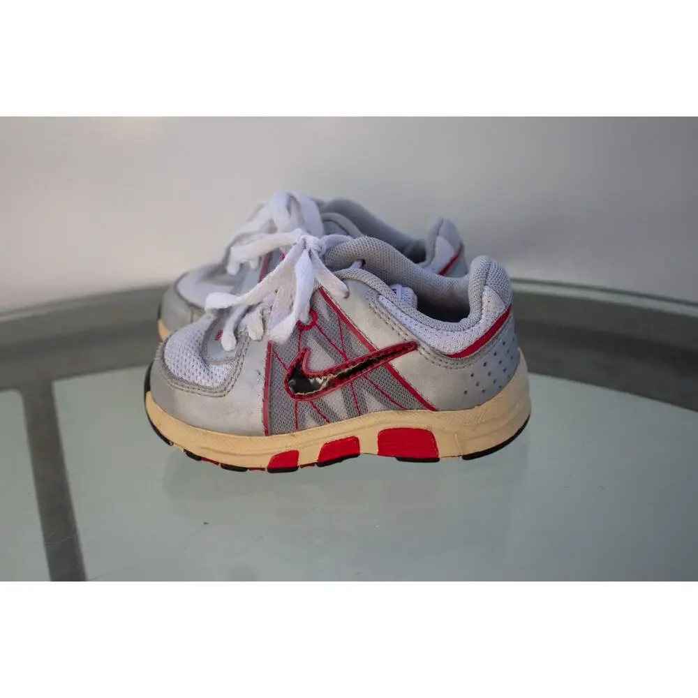 Nike T-Run‎ 5 Running Shoes Grey/Red/Black 443991-100 Toddler Size 5C